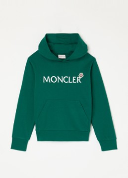 Moncler Jongens Hoodie met logoprint in de kleur Donkergroen, maat: 152