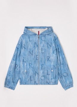 Moncler Jongens Seanle jack met capuchon in de kleur Middenblauw, maat: 164