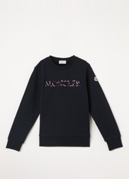Moncler Jongens Sweater met logoborduring in de kleur Donkerblauw, maat: 152