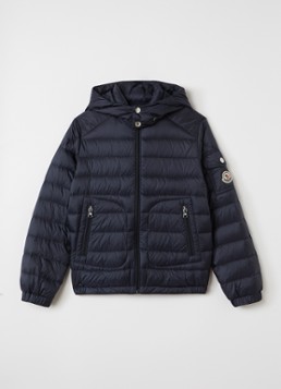 Moncler Jongens Lauros puffer jack met capuchon in de kleur Donkerblauw, maat: 12A=152