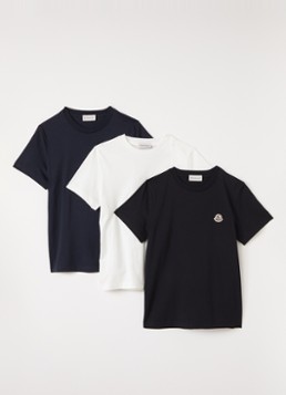 Moncler Jongens T-shirt in 3-pack in de kleur Wit, maat: 6A=116
