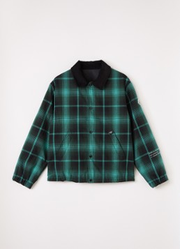 Moncler Jongens Ryuha reversible overshirt met ruitdessin in de kleur Groen, maat: 14A=164