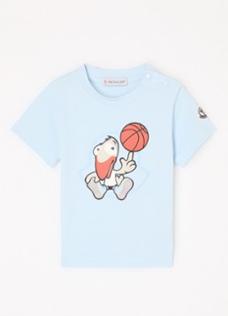 Moncler Jongens T-shirt met print in de kleur Lichtblauw, maat: 92