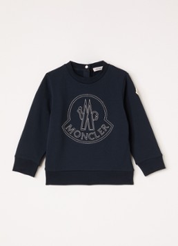 Moncler Jongens Sweater met logoborduring in de kleur Blauw, maat: 2JR
