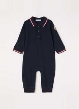 Moncler Jongens Babypak met polokraag in de kleur Blauw, maat: 12/18M