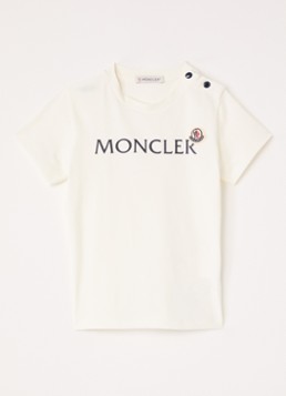 Moncler Jongens T-shirt met logoprint in de kleur Wit, maat: 2JR