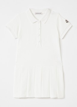 Moncler Meisjes Jurk met polokraag en logo in de kleur Wit, maat: 2A=92