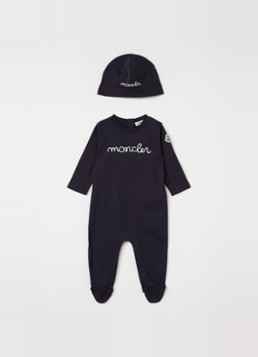 Moncler Meisjes Set van babypak met muts in giftbox 2-delig in de kleur Donkerblauw, maat: 62