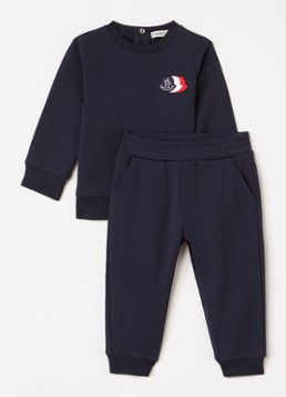 Moncler Jongens Set van sweater met joggingbroek 2-delig in de kleur Donkerblauw, maat: 68