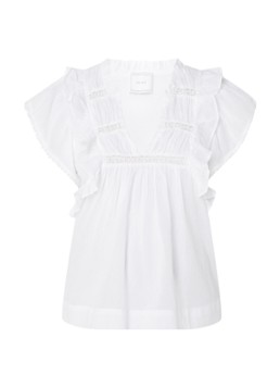 Neo Noir Dames Jayla semi-transparante tuniek met opengewerkte details in de kleur Wit, maat: 42