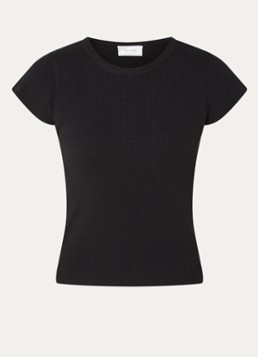 Neo Noir Dames Tirra top met ribstructuur in de kleur Zwart, maat: 36