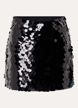 Neo Noir Dames Miva mini rok met pailletten in de kleur Zwart, maat: 40