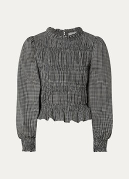 Neo Noir Dames Marcia tuniek met smockwerk en ruitdessin in de kleur Antraciet, maat: 38