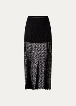 Neo Noir Dames Mariya semi-transparante maxi rok met details van kant in de kleur Zwart, maat: 34