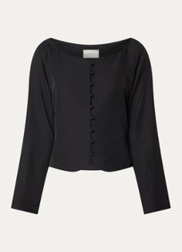 Neo Noir Dames Salsa blouse met siernaad in de kleur Zwart, maat: 42