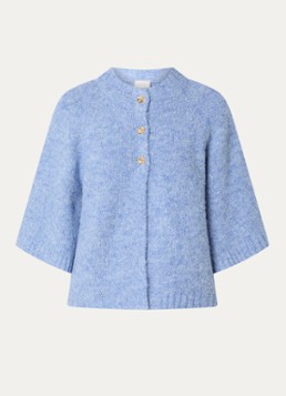 Neo Noir Dames Benuta fijngebreid vest in wolblend in de kleur Blauw, maat: 40