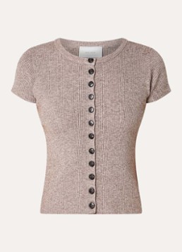 Neo Noir Dames Todda ribgebreide top met gemêleerd dessin in de kleur Zand, maat: 42