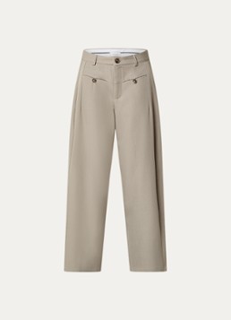 Neo Noir Dames Massie high waist wide fit pantalon met steekzakken in de kleur Zand, maat: 34