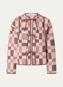 Neo Noir Dames Calah gewatteerd jack met quilt patroon en print in de kleur Lichtroze, maat: 42