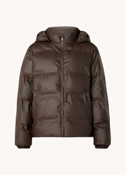 Neo Noir Dames Fox puffer jack met afneembare capuchon in de kleur Donkerbruin, maat: 40