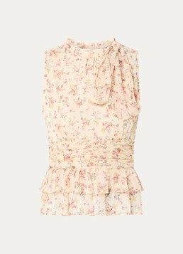 Neo Noir Dames Ansol top met bloemenprint in de kleur Gebroken wit, maat: 36