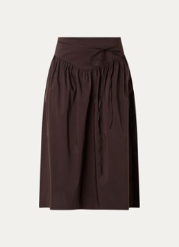 Neo Noir Dames Anais maxi A-lijn rok met strikceintuur in de kleur Chocoladebruin, maat: 34