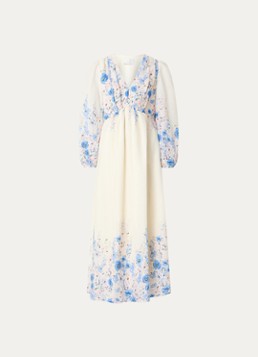 Neo Noir Dames Silfi maxi tuniekjurk met print in de kleur Creme, maat: 40