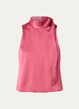 Neo Noir Dames Veda top met sjaalkraag in de kleur Roze, maat: 40