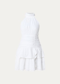 Neo Noir Dames Amaris mini jurk met sjaalkraag in de kleur Wit, maat: 42