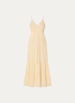 Neo Noir Dames Elorie maxi jurk met broderie in de kleur Lichtgeel, maat: 42