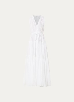 Neo Noir Dames Misha maxi jurk met V-hals in de kleur Wit, maat: 42