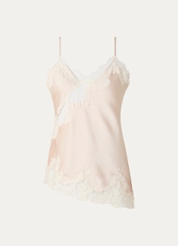 Neo Noir Dames Viole pyjamatop van satijn met details van kant in de kleur Beige, maat: 42