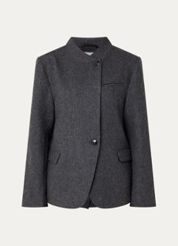 Neo Noir Dames Nerine blazer in wolblend met klepzakken in de kleur Antraciet, maat: 36
