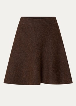 Neo Noir Dames Renata mini rok in wolblend in de kleur Hazelnootbruin, maat: 42