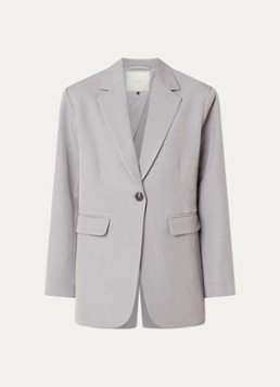 Neo Noir Dames Aarielle blazer met klepzakken en schoudervulling in de kleur Lichtgrijs, maat: 42