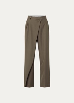 Neo Noir Dames Calina high waist straight fit pantalon met overslag in de kleur Donkerbruin, maat: 42