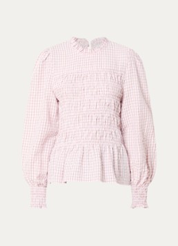 Neo Noir Dames Possa tuniek met ruitdessin in de kleur Lichtroze, maat: 42