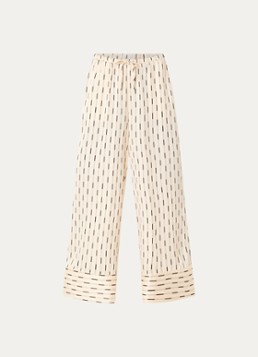 Neo Noir Dames Sora high waist wide fit pantalon met print in de kleur Creme, maat: 42