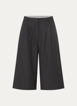 Neo Noir Dames Rima high waist wide fit korte pantalon met plooidetail in de kleur Zwart, maat: 42