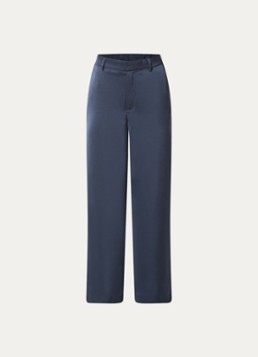 Neo Noir Dames Emmett high waist straight fit pantalon van satijn in de kleur Staalblauw, maat: 38