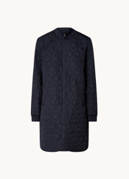 Ilse Jacobsen Dames Gewatteerd jack met quilt patroon en steekzakken in de kleur Donkerblauw