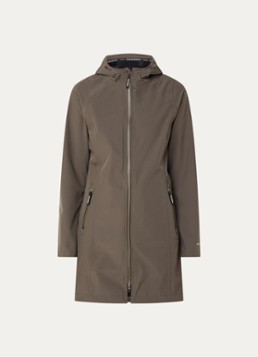 Ilse Jacobsen Dames Softshell jack met capuchon en ritszakken in de kleur Legergroen