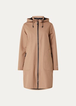 Ilse Jacobsen Dames Rain128 softshell regenjas met afneembare capuchon in de kleur Beige