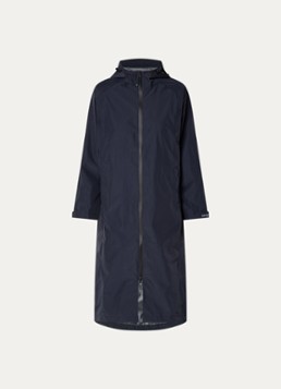 Ilse Jacobsen Dames Regenjas met capuchon en ritszakken in de kleur Indigo