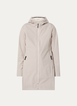 Ilse Jacobsen Dames Regenjas met capuchon en ritszakken in de kleur Beige