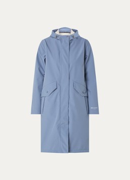Ilse Jacobsen Dames Daybreak softshell regenjas met klepzakken in de kleur Staalblauw