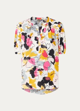 NYDJ Dames Tuniek met bloemenprint en ballonmouw in de kleur Khaki