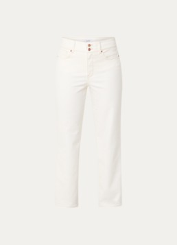 NYDJ Dames Bailey high waist straight leg jeans met gekleurde wassing in de kleur Gebroken wit