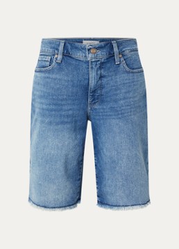 NYDJ Dames Lilly mid waist straight fit korte broek van denim in de kleur Indigo