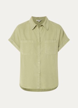 BLLMR Dames Mia blouse met borstzakken in de kleur Lindegroen